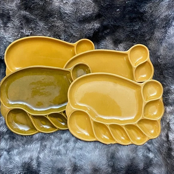 Vintage Set of 4 fondue plates - Picture 11 of 16